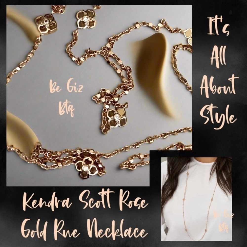 Kendra Scott Rue Long Strand Necklace In Rose Gold